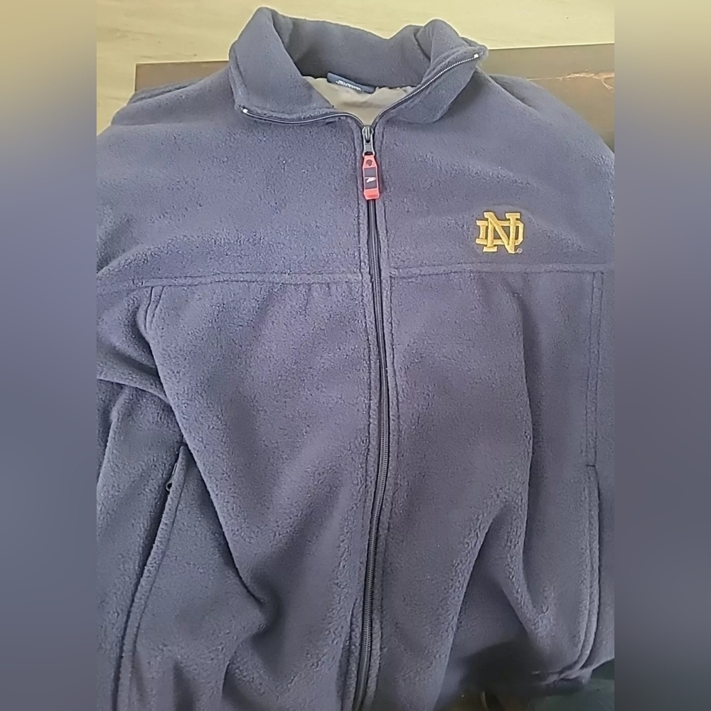 Pro Player Notre Dame Fighting Irish Fleece Jacket Mens Medium Navy Blue